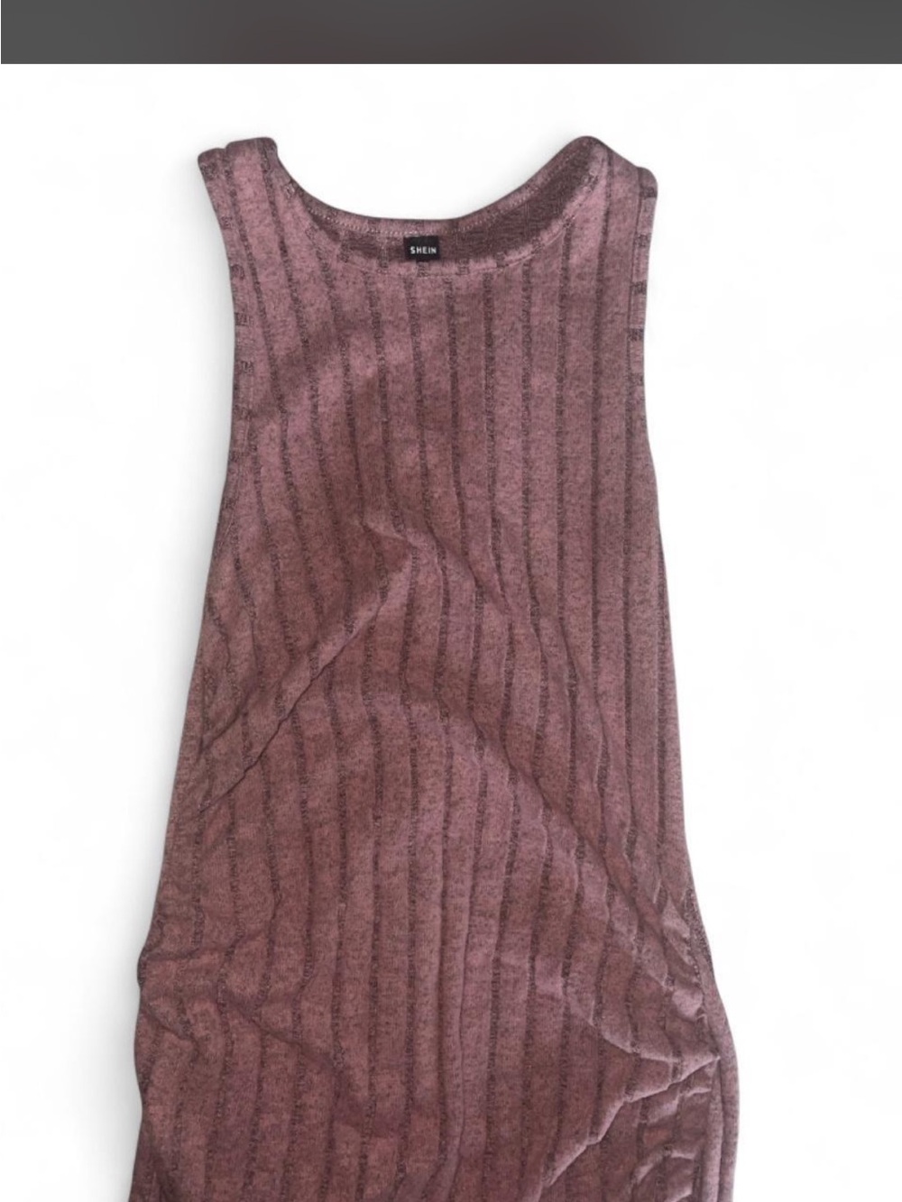 SHEIN Ribbed Midi Tank Dress - Mauve Pink